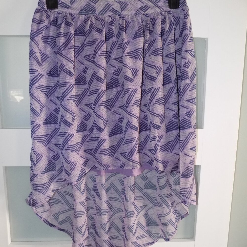 Converse One Star Purple Geometric Design High Low Skirt Size S Women's